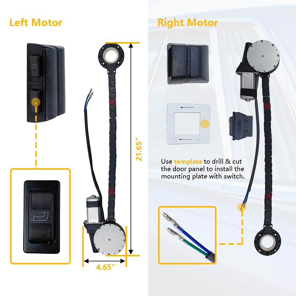 LLNSEAUTO power window motors and wiring set for a clean upgrade