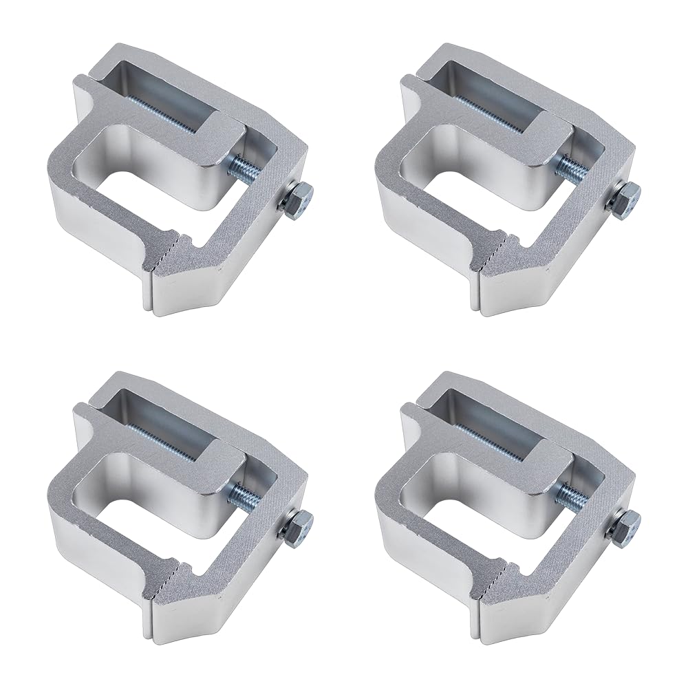 LLNSEAUTO silver truck cap mounting clamps, a secure 4-pack for camper shell installs.