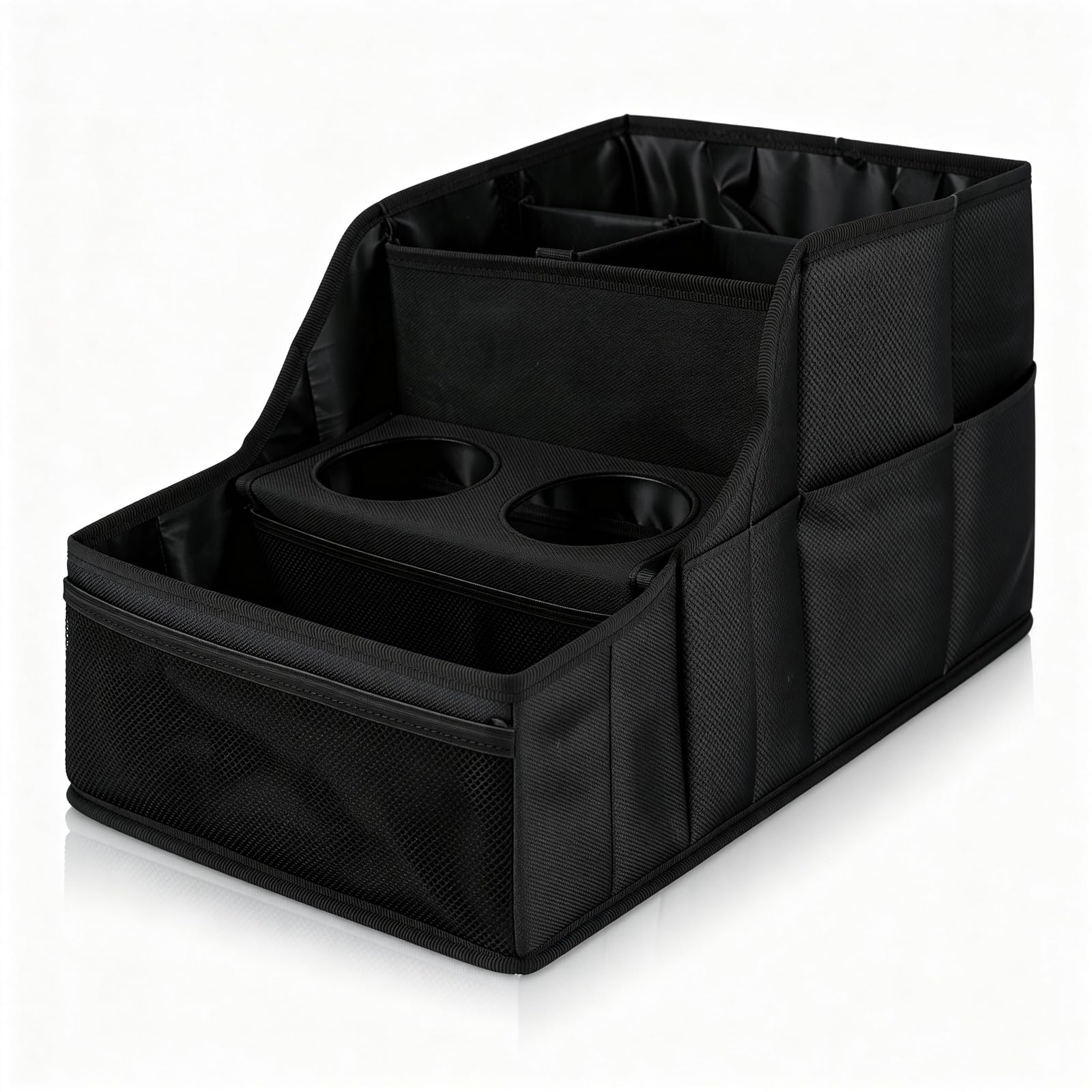 LLPHOACI backseat-9-compartments car organizer keeps snacks and toys neatly stored during family trips.