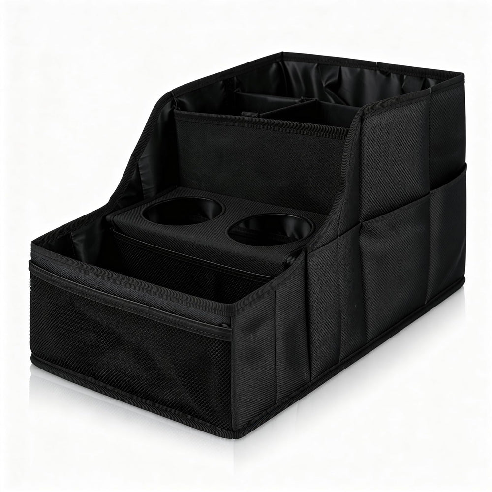LLPHOACI backseat-9-compartments car organizer keeps snacks and toys neatly stored during family trips.