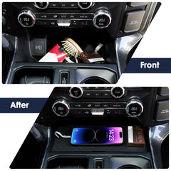 LLXGAB center console cover for F-150, side profile highlighting secure placement.