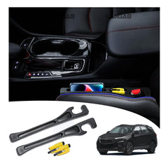 LLXGAB Chevy Equinox seat gap filler assembly neatly fits between seat and console.
