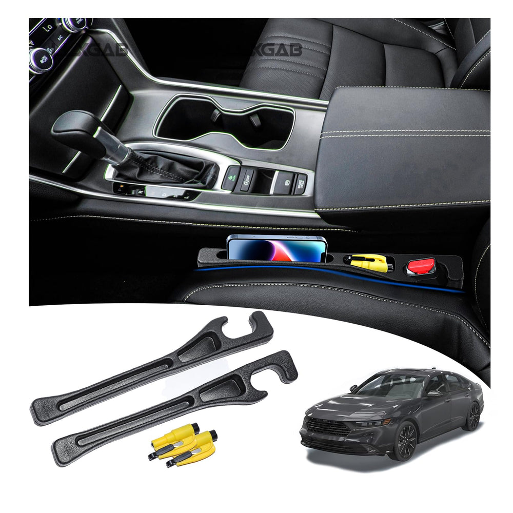 LLXGAB Honda Accord seat gap filler installed on driver side prevents items from dropping