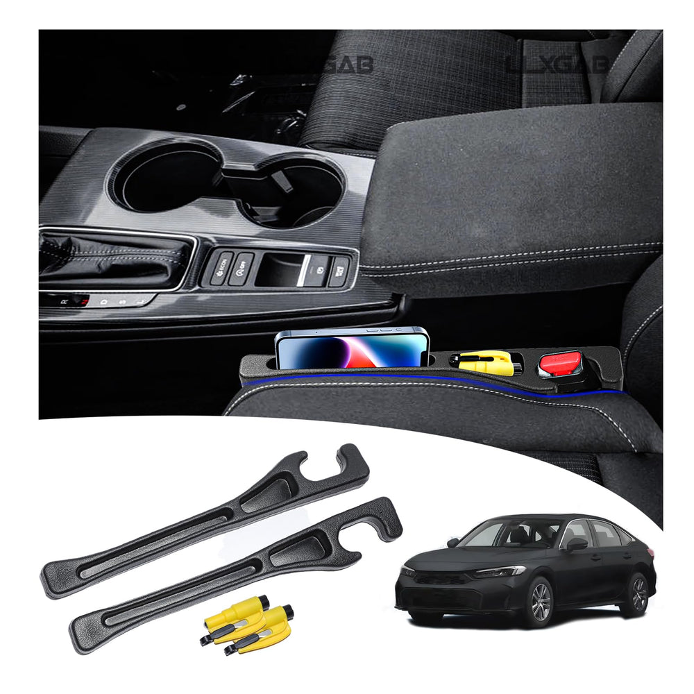 LLXGAB seat gap filler installed in Honda Civic keeps items secure during trips