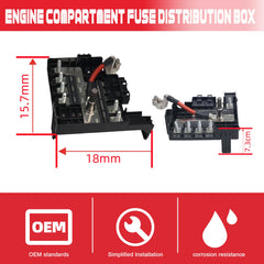 LLYZFED fuse block engine-compartment view demonstrates protection for critical systems.