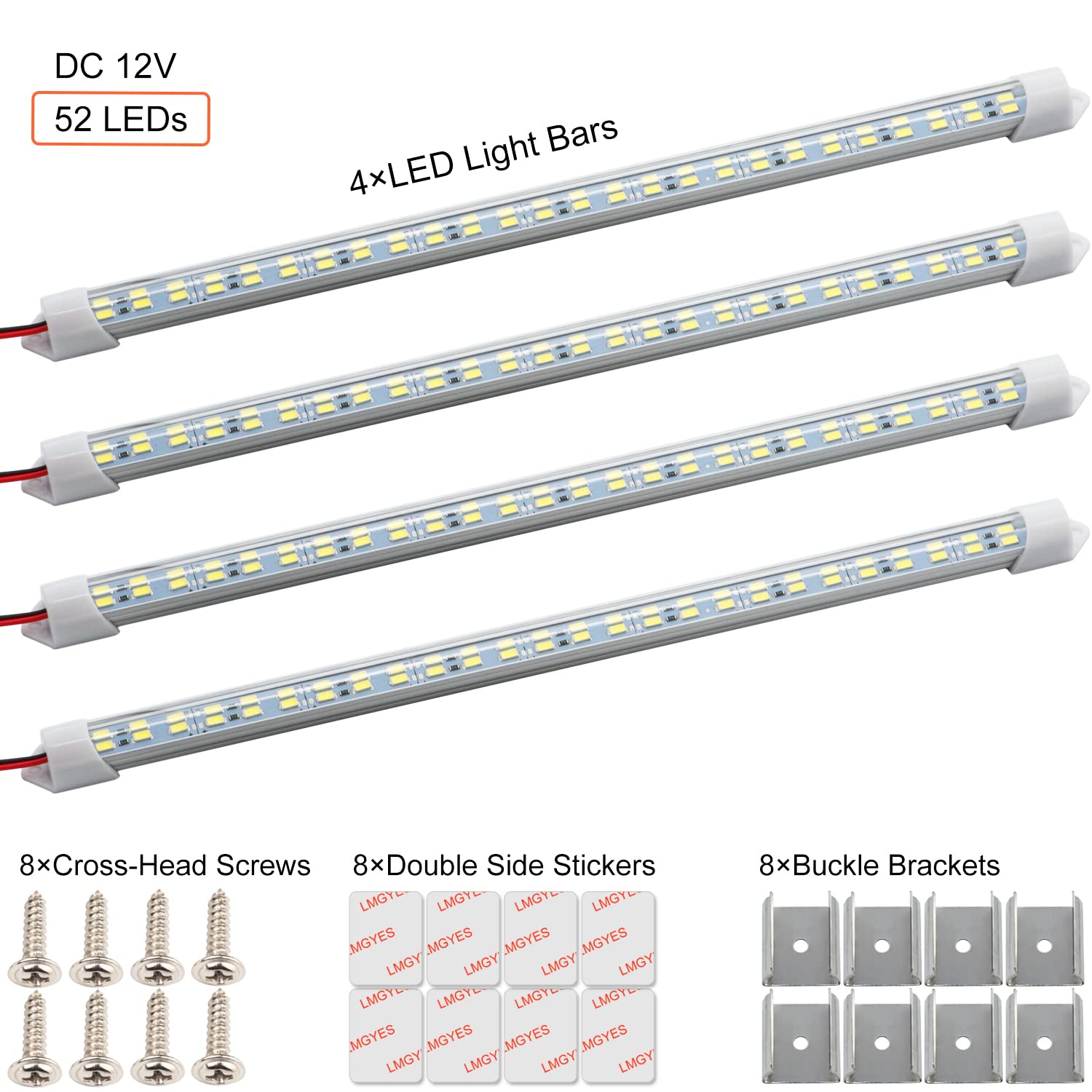 LMGYES 54 LEDs provide bright, energy-efficient lighting output.