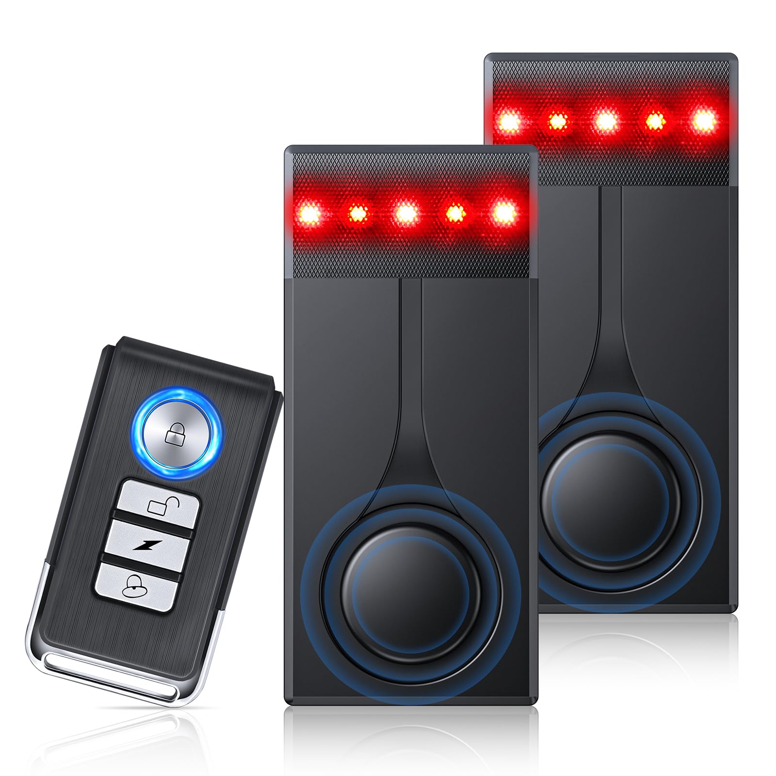 LNKERCO 108dB car alarm with magnetic mount enables tool-free installation.