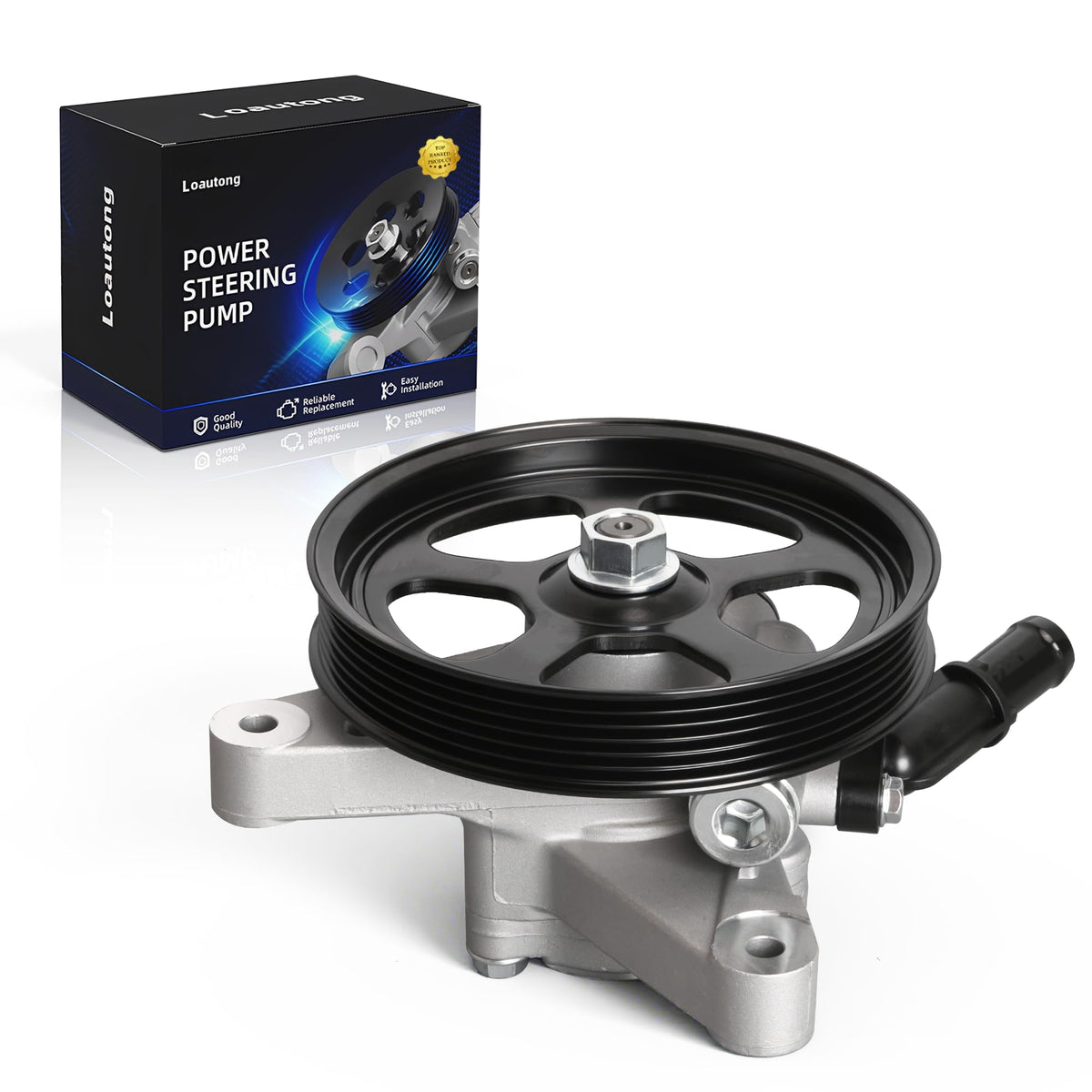 Loautong power steering pump with pulley for Honda Accord 3.0L, ready for quick replacement