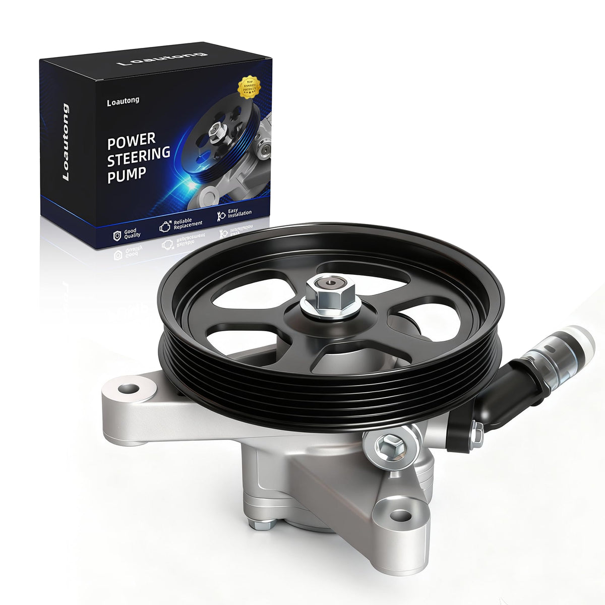 Loautong power steering pump with pulley for Honda Accord 2008-2012, smoother steering