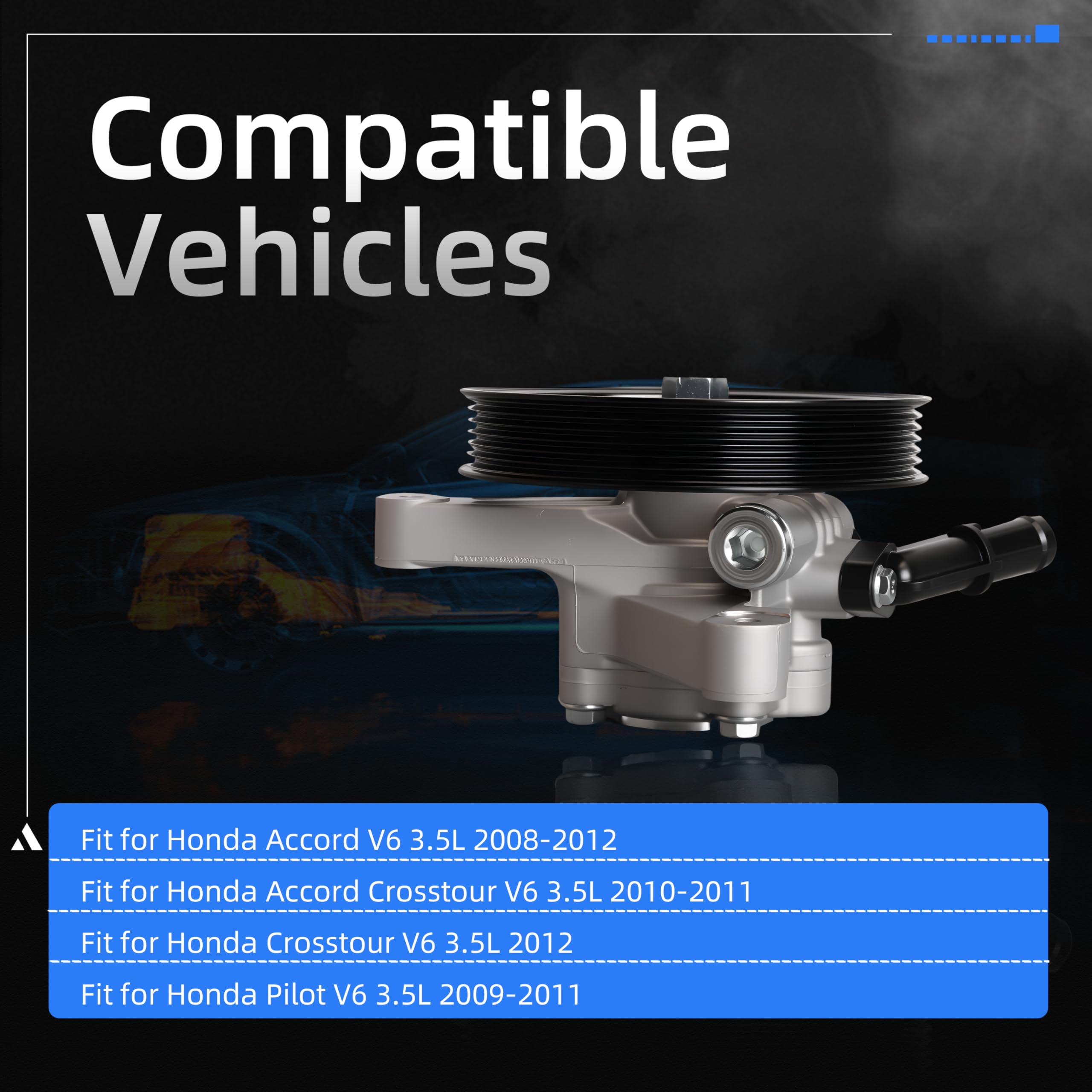 Loautong power steering pump with pulley for Honda Pilot 2009-2011, responsive steering