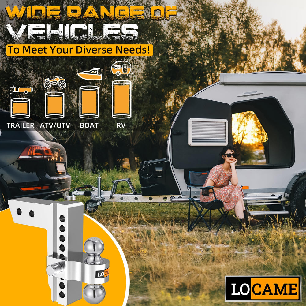 LOCAME hitch supports up to 12,500 lbs for heavy loads on compatible trailers.