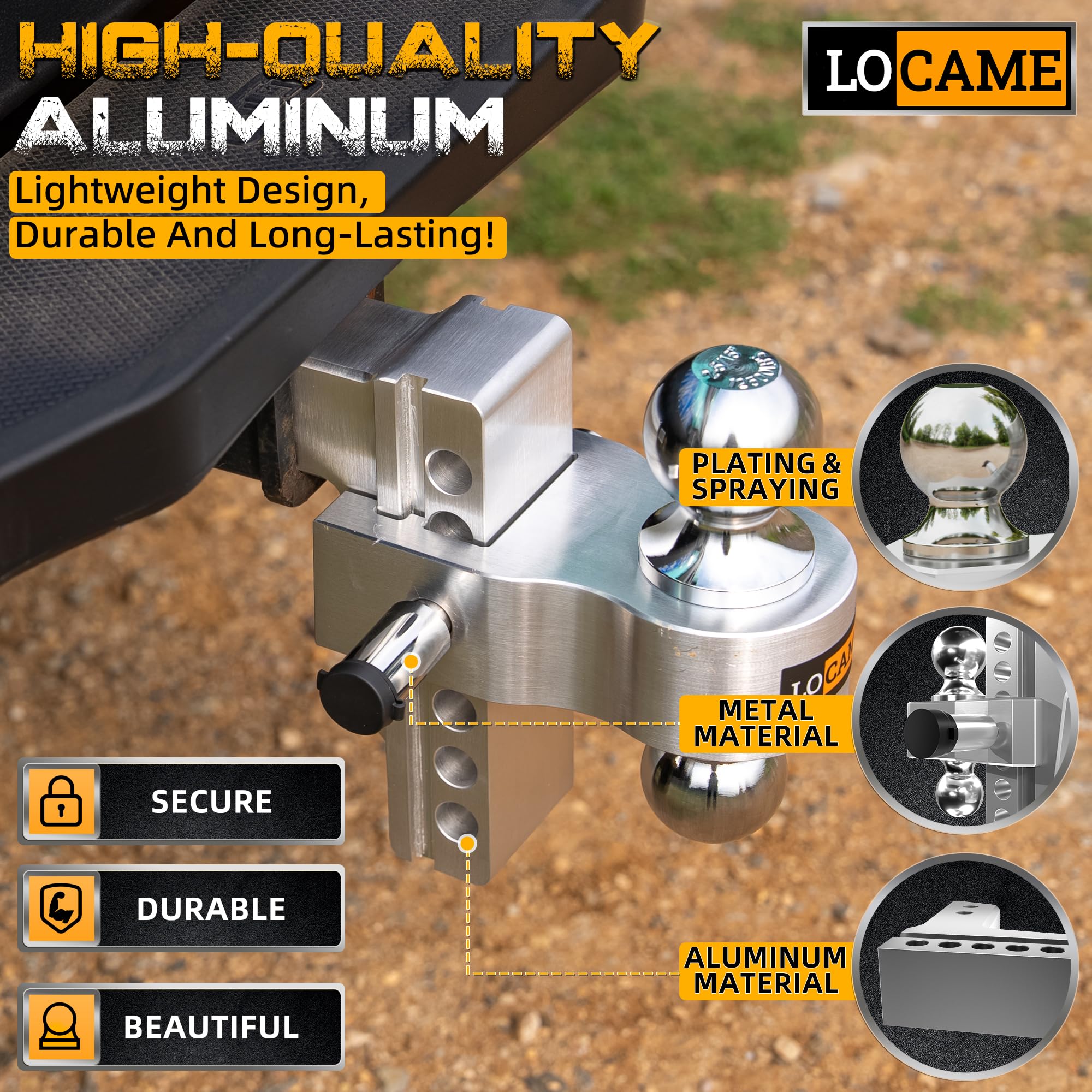 LOCAME six-inch drop/rise enables flexible trailer alignment and leveling