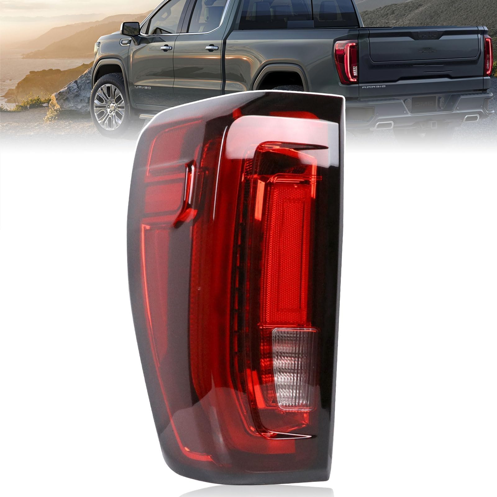 Lochnchn LED tail light for Sierra 1500 left driver side improves braking visibility.