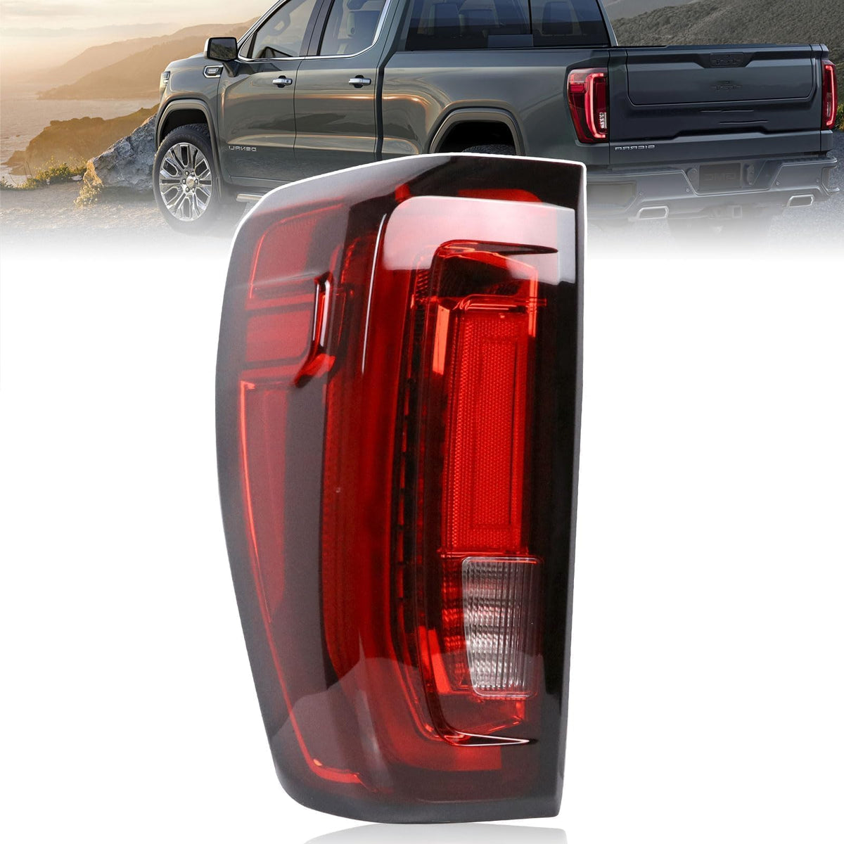 Lochnchn LED tail light for Sierra 1500 left driver side improves braking visibility.