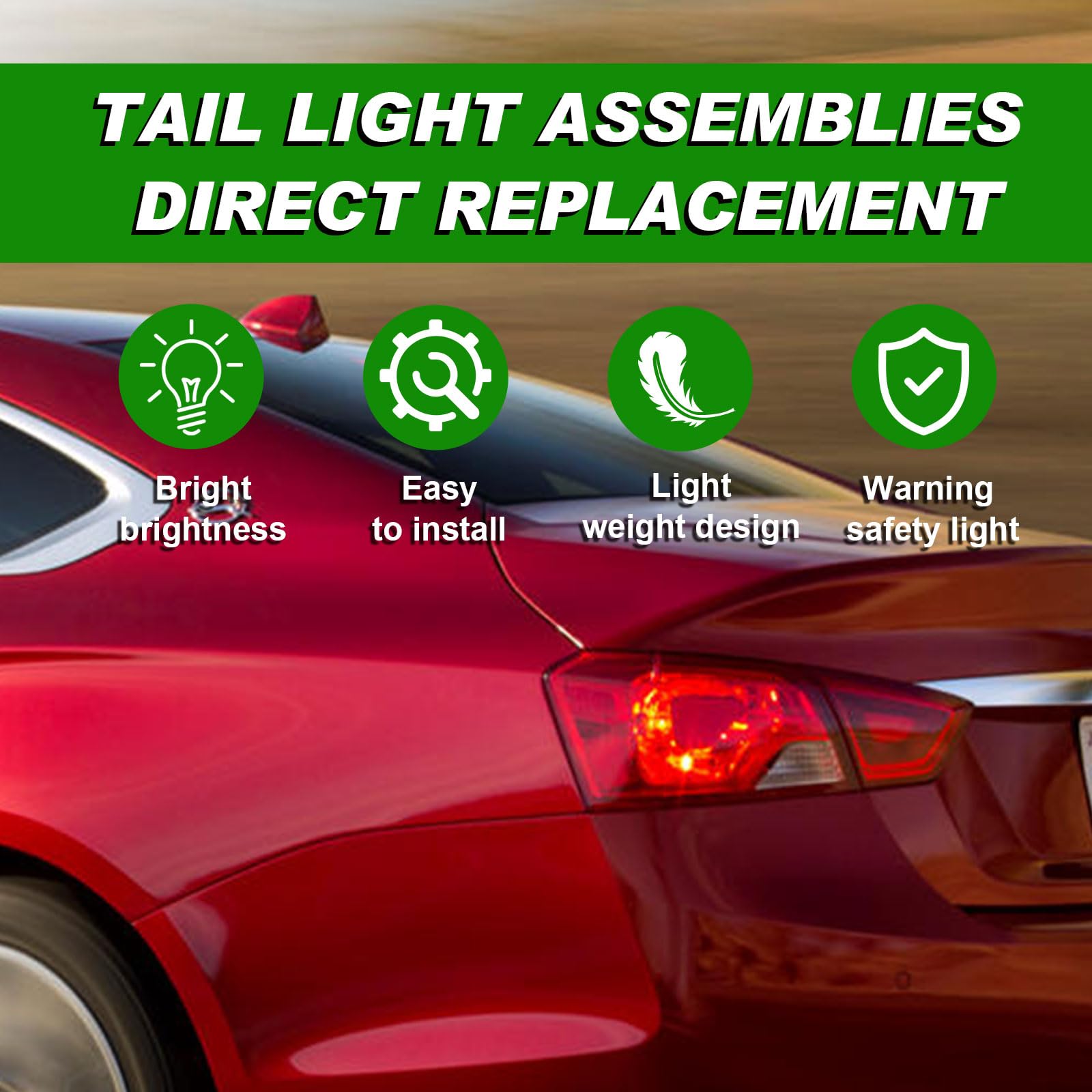 Lochnchn left side tail light direct fit replacement for Impala.