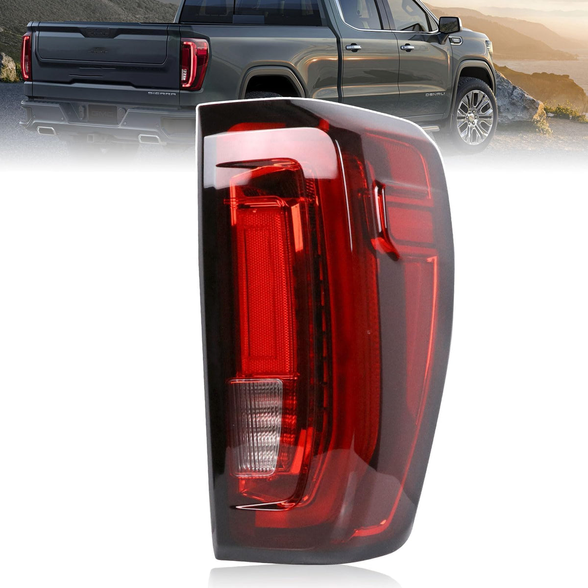 Lochnchn Sierra right-side taillight assembly enhances rear visibility for GMC Sierra.