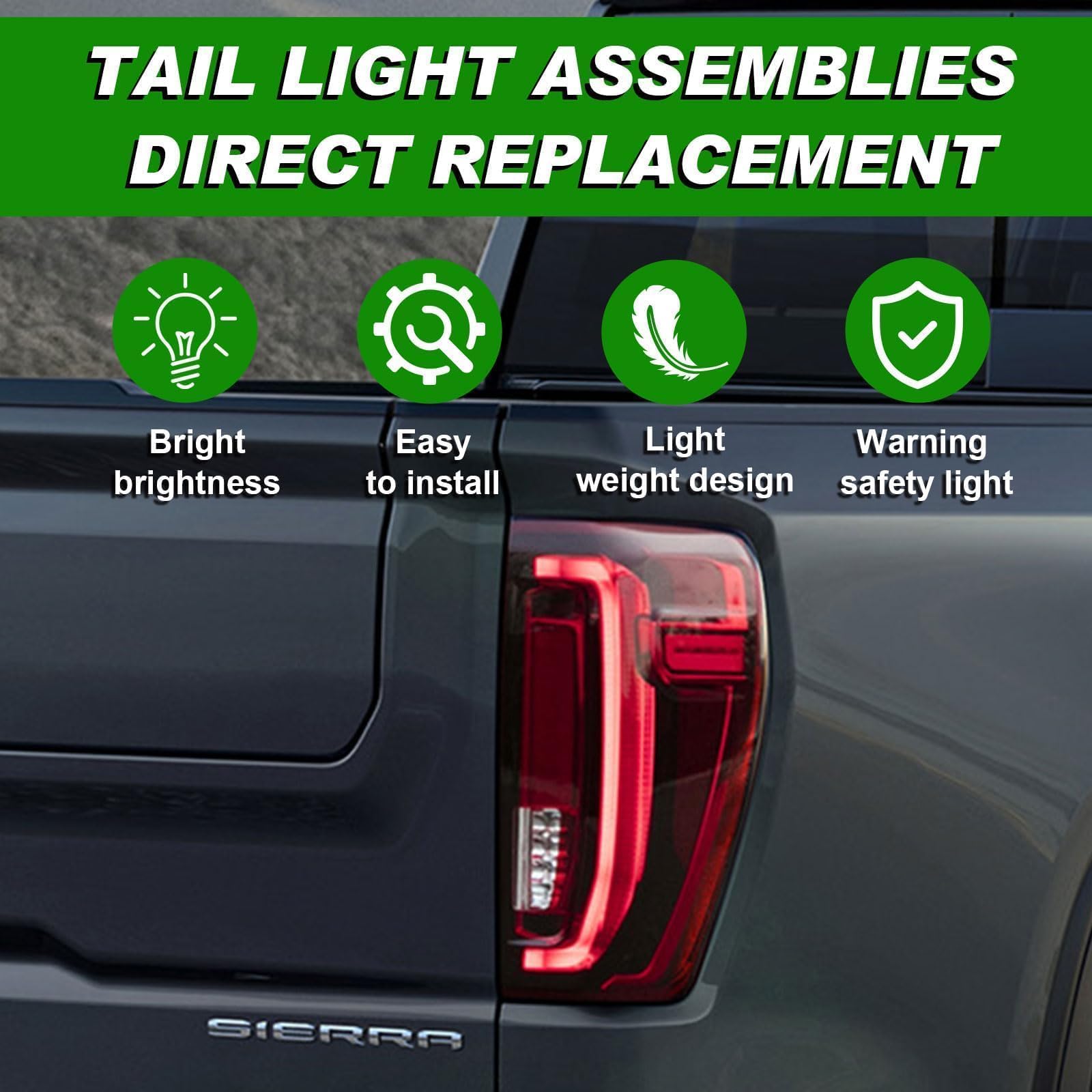 Lochnchn Sierra tail light package shows OEM-inspired replacement components.