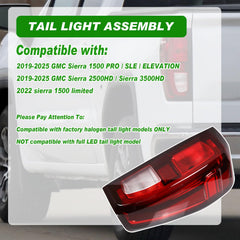 Lochnchn rear lamp assembly for Sierra 2019-2025 with halogen brightness