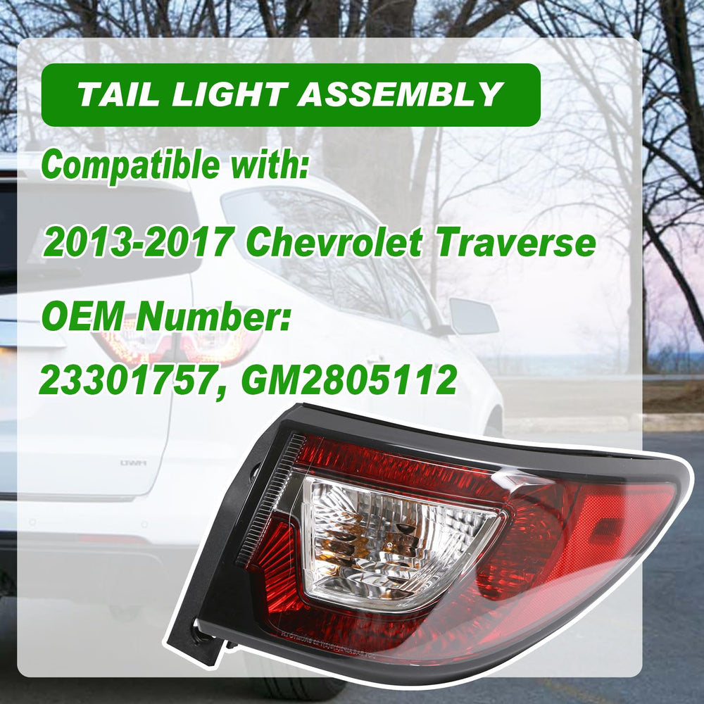 Lochnchn Traverse right passenger-side tail light with bulbs included for quick installation