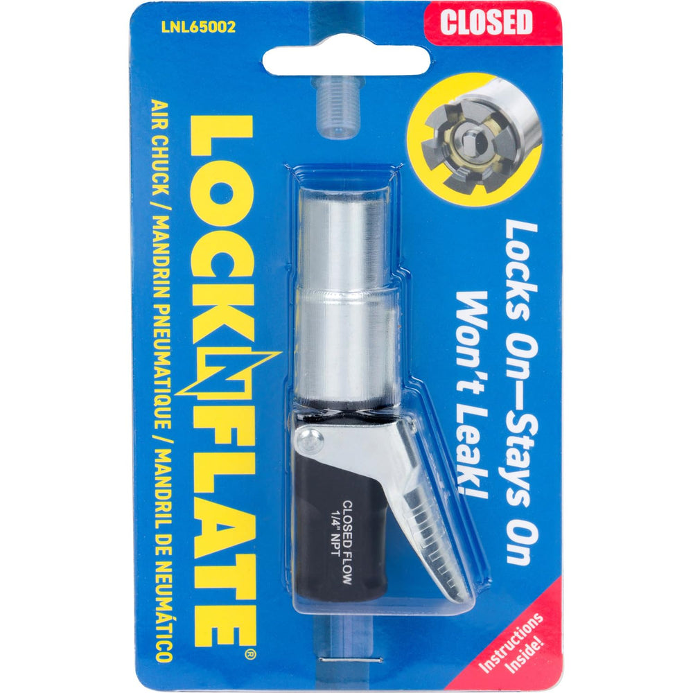 LockNFlate air chuck in a busy garage, durable and ready for frequent use.