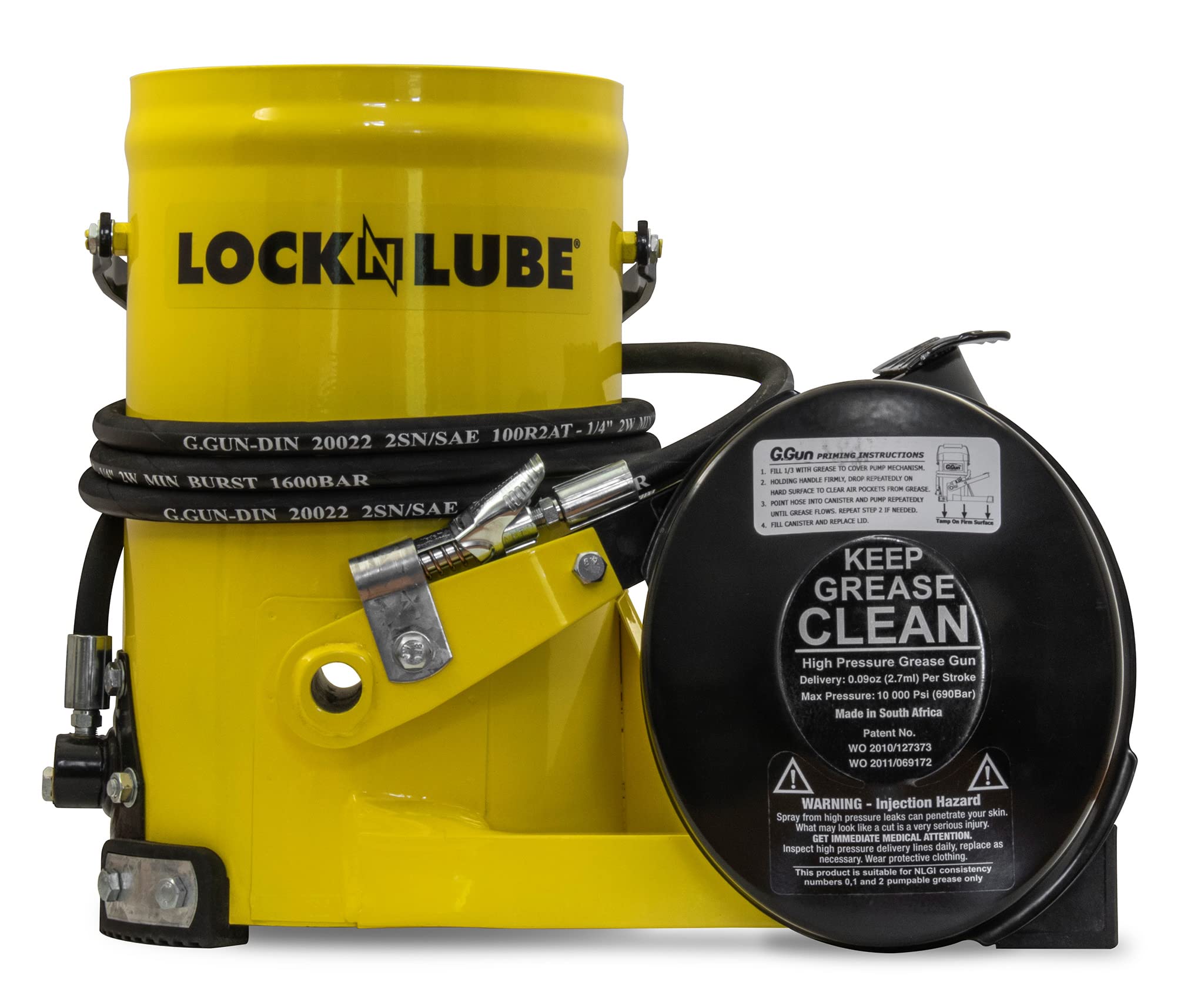 LockNLube G.Gun foot treadle enables hands-free operation during long jobs.