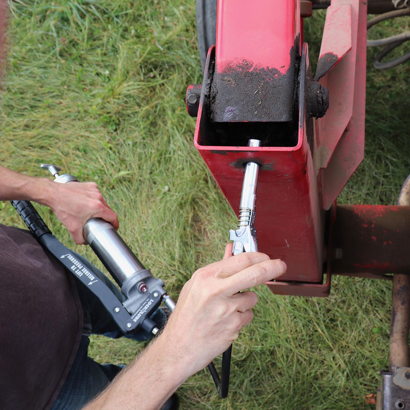 LockNLube XL great for shielded PTO shafts and axles