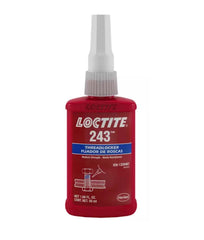 Loctite 1329467 blue threadlocker on fasteners enabling durable, maintenance-free connections.