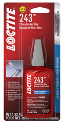 Loctite 243 blue threadlocker bottle for medium-strength automotive sealing.