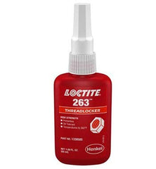 Loctite 263 red high-strength threadlocker bottle for permanent fastener locking and sealing