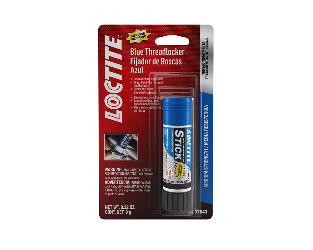 Loctite 37643 blue threadlocker stick in packaging for easy application