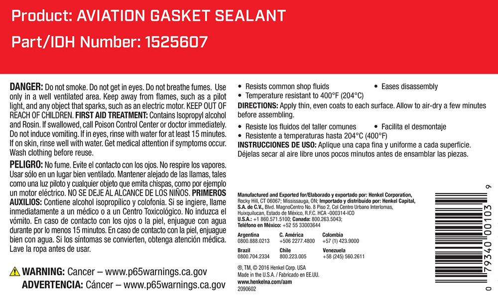 Loctite 565 sealant application shows durable seals for metal fittings and oil lines.