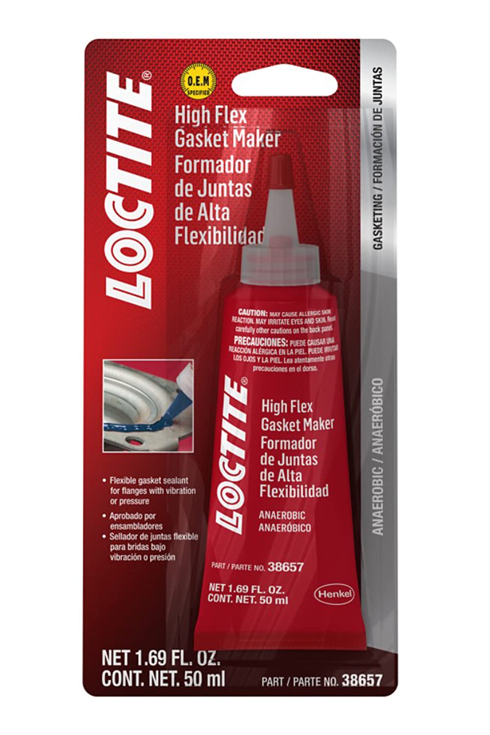LOCTITE High-Flex Gasket Maker tube; flexible sealant for automotive joints.