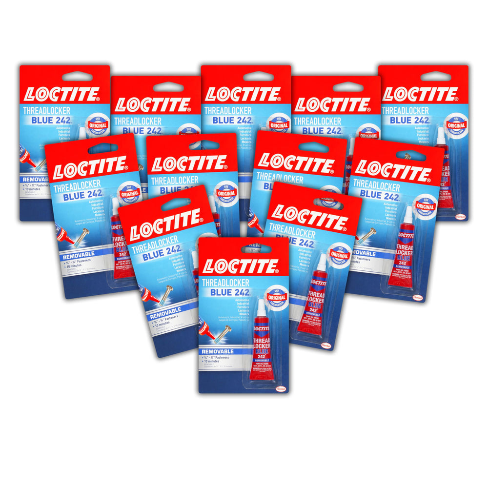 Loctite Blue 242 threadlocker bottle 6 ml for precise application on small fasteners.