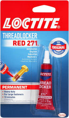 Loctite Threadlocker Red 271 tube cap showing secure lock capability on fasteners