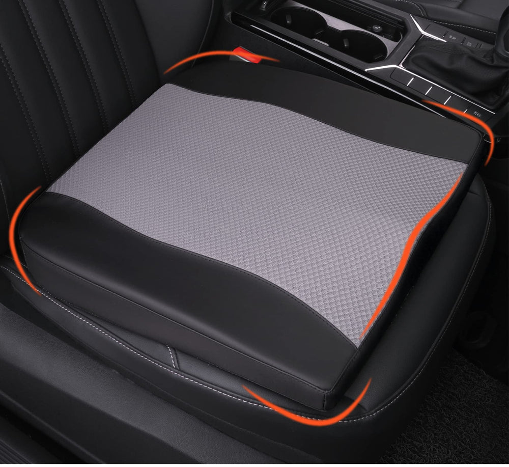 Lofty Aim car seat cushion in ergonomic W-shape supports posture during long drives