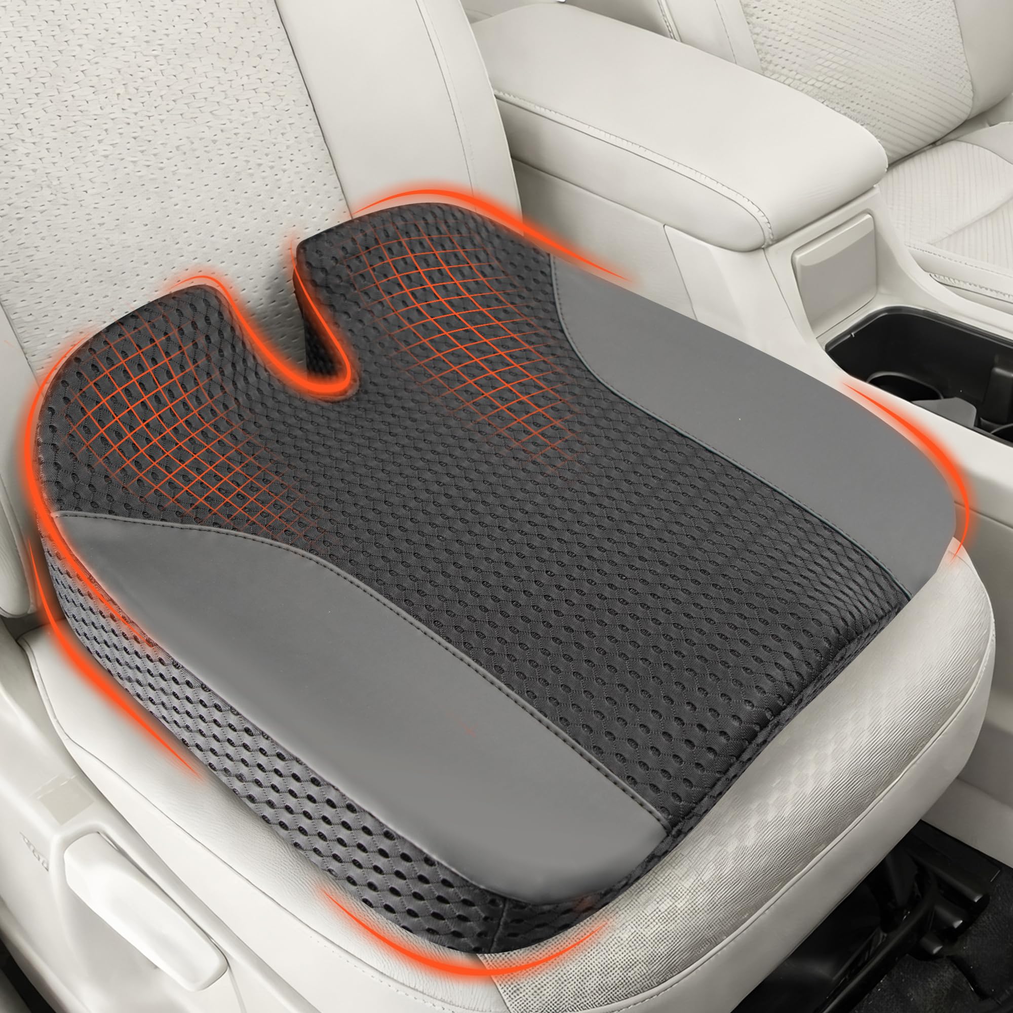 Lofty Aim car seat cushion closeup shows high density foam for long-drive comfort.