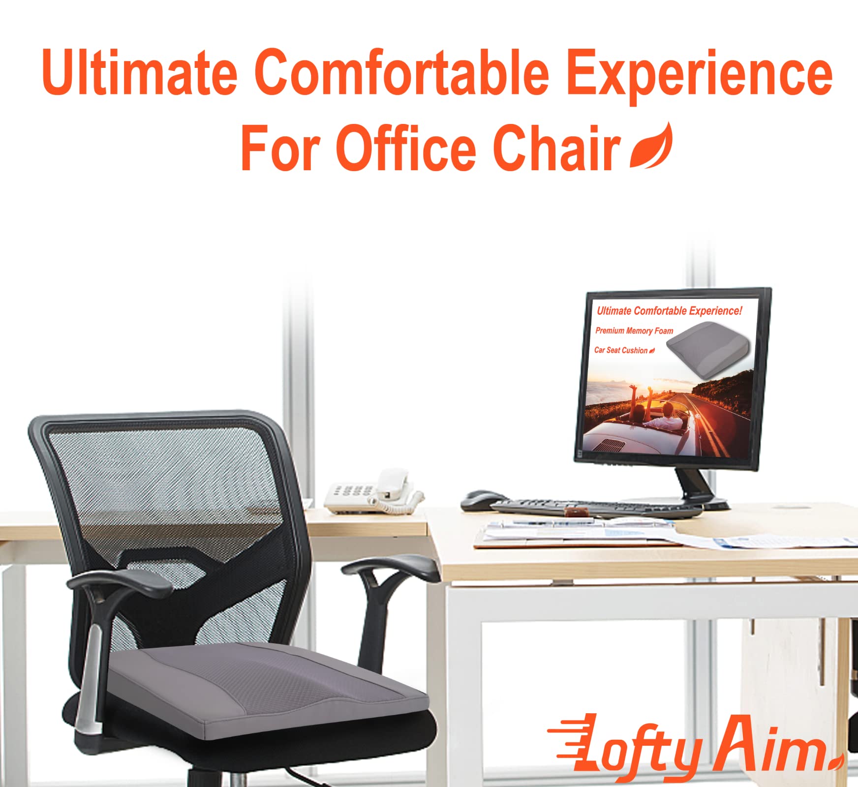 Lofty Aim leather and mesh cover on cushion combines durability with breathability