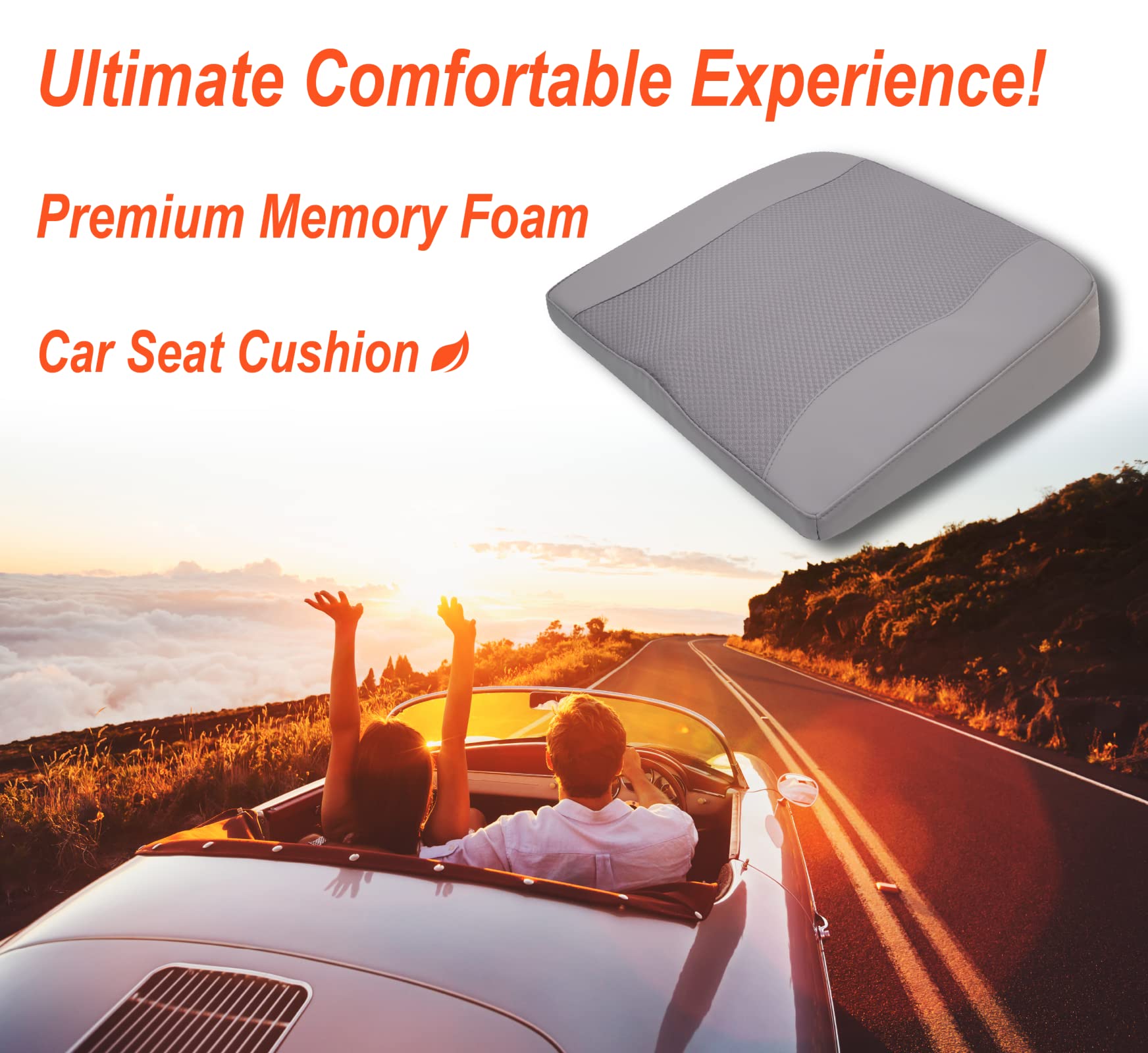Lofty Aim car seat cushion side profile highlights height boost for better road visibility