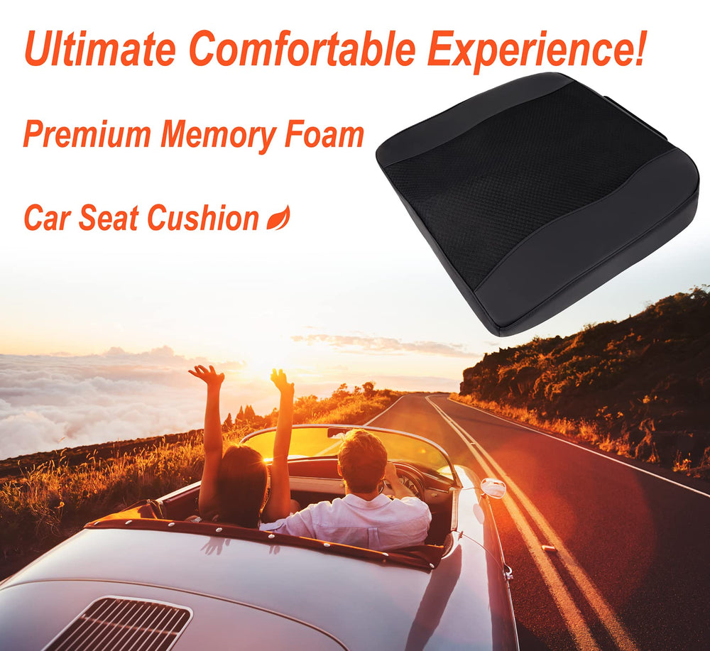 Lofty Aim car seat cushion side view highlights height boost for better road visibility.