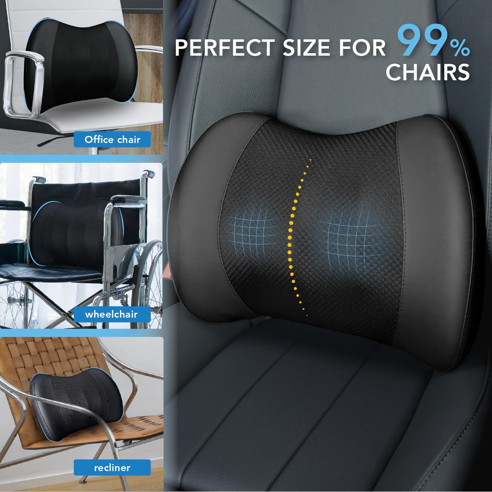 Lofty Aim easy-clean, durable PU leather pillow for daily back support