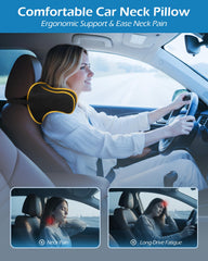 Lofty Aim memory foam headrest pillow contours to the neck for lasting comfort.