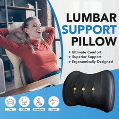 Lofty Aim memory foam lumbar pillow side profile for comfortable lower back relief during work
