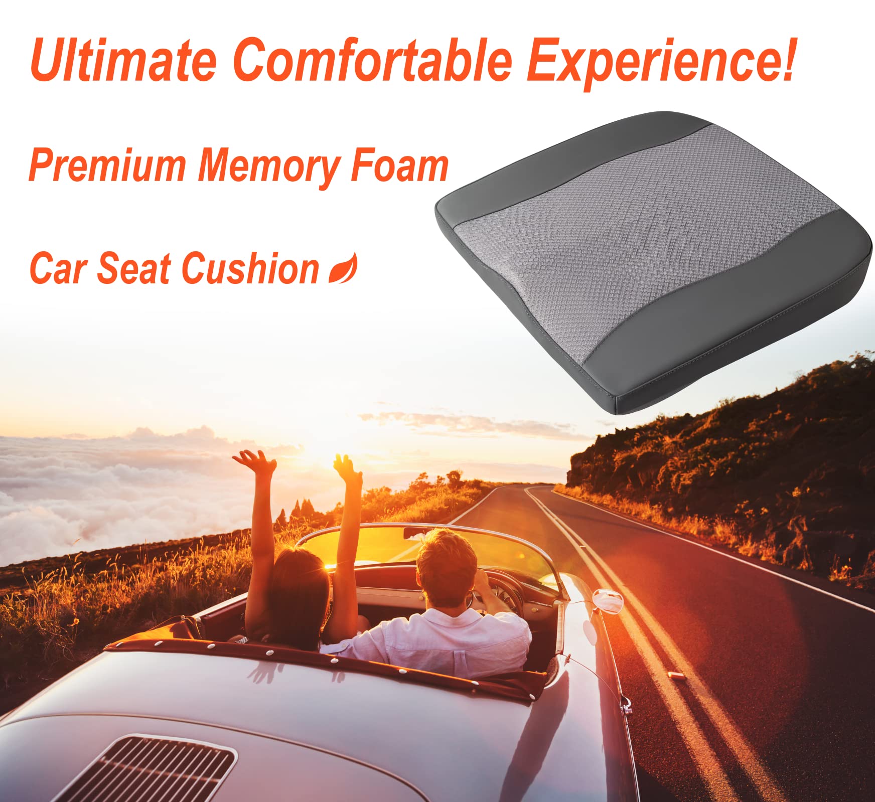 Lofty Aim memory foam cushion supports the tail area for extended driving comfort.