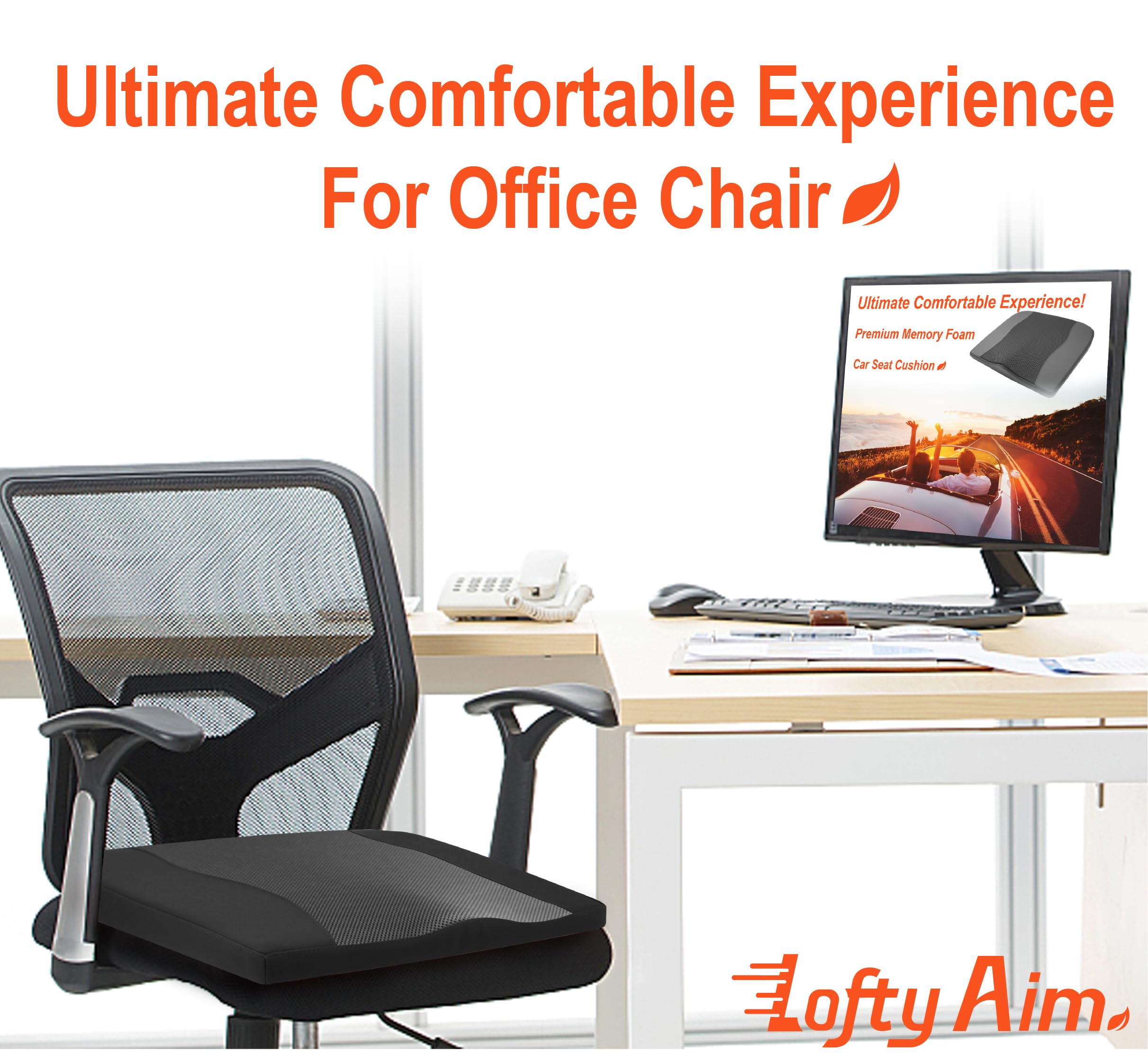Lofty Aim non-slip base keeps cushion securely in place