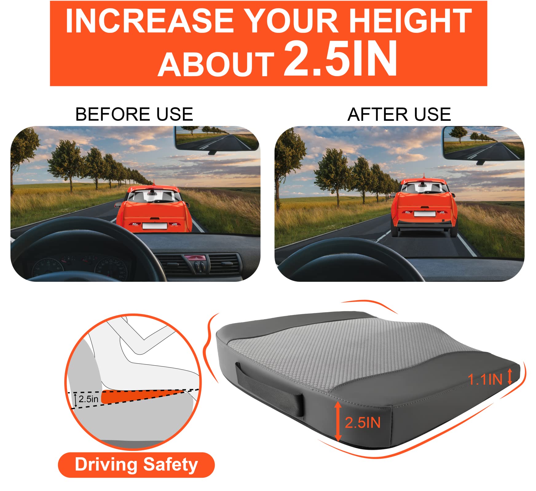 Lofty Aim cushion stays secure with a non-slip base.