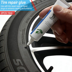 LOGOL tire glue bottle ideal for strong plug adhesion during roadside repairs.