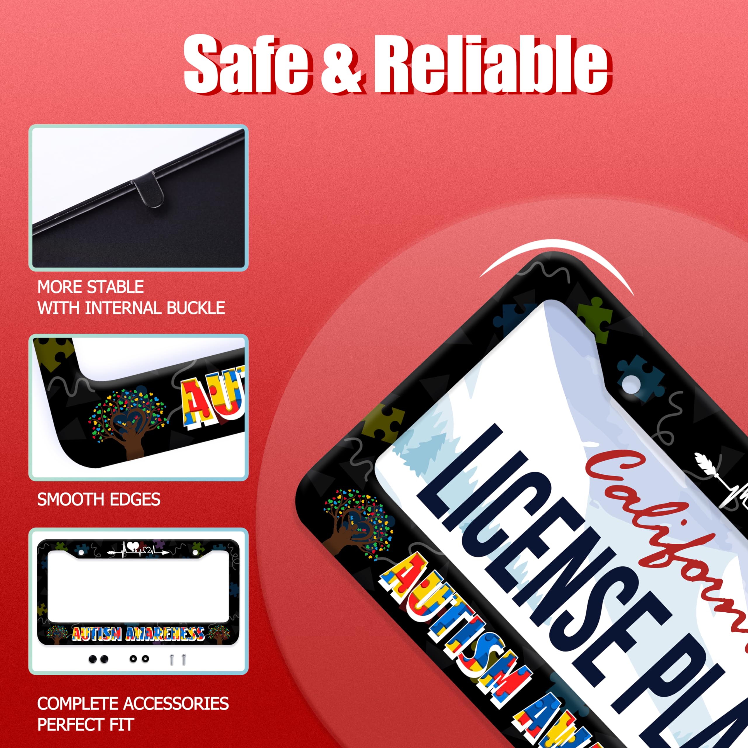 LOISTAVA license frame screw pack included ensures quick, complete installation