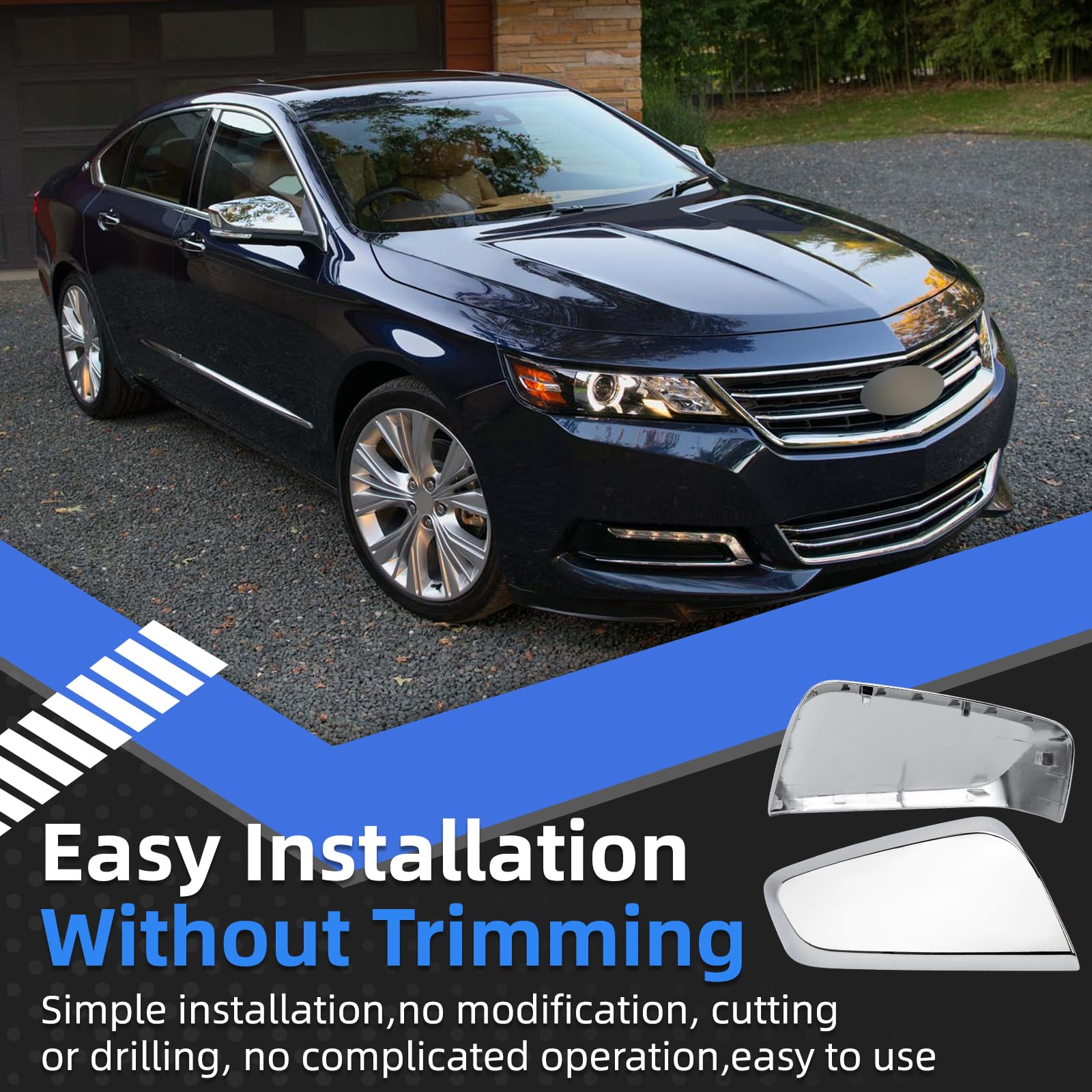 LOIYLLEN Chrome mirror cap for Impala 2014-2020 boosts durability and style.