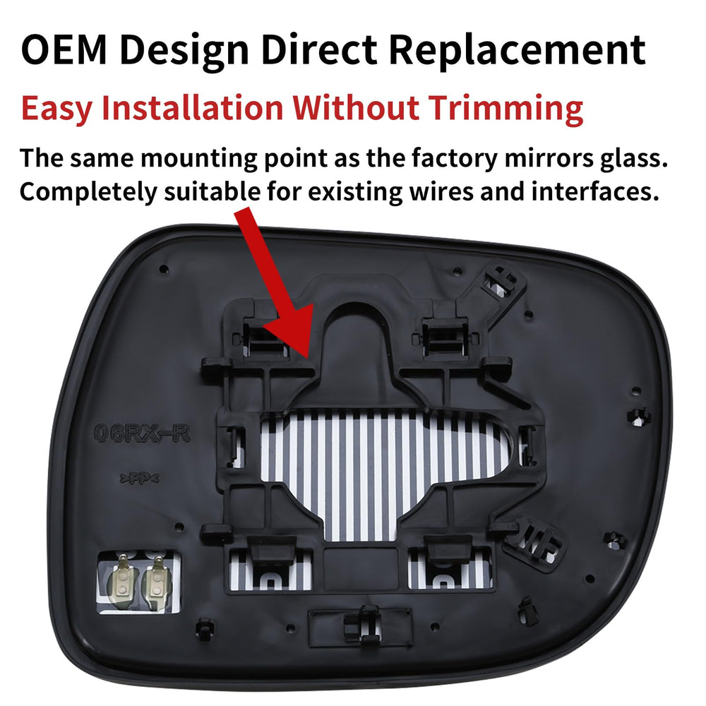 Direct-fit mirror glass for Lexus RX330 RX350 ensures seamless installation