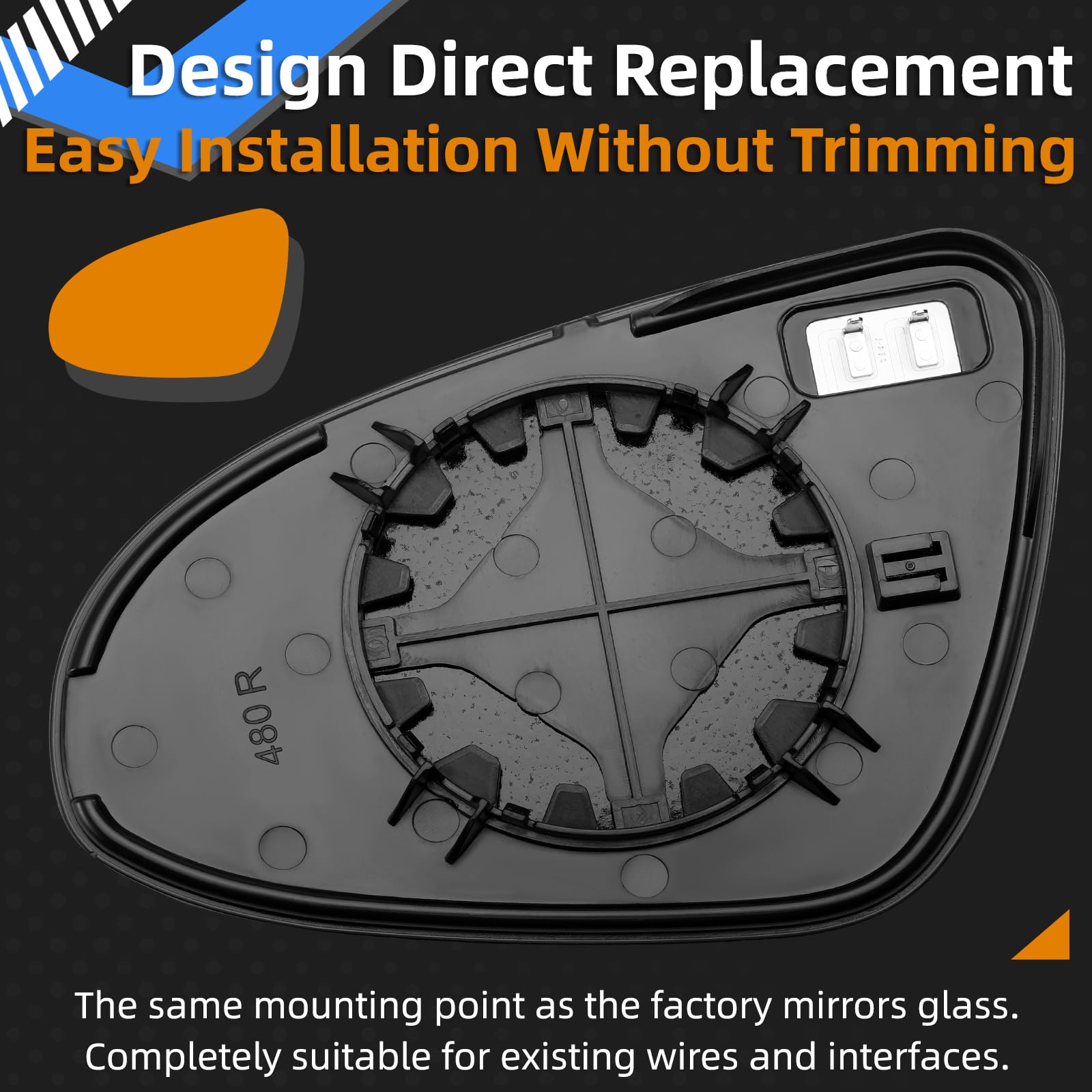 LOIYLLEN direct-fit mirror glass for Toyota Corolla, no trimming needed.